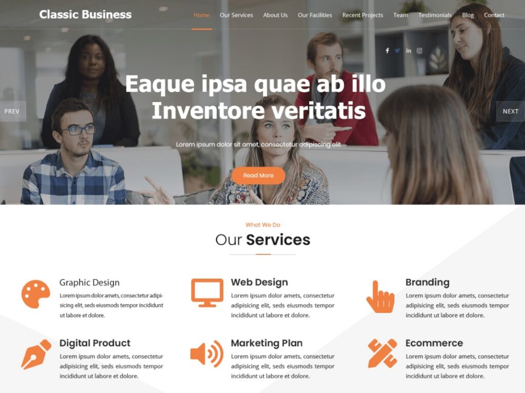 Temas para contabilidade Classic Business By classictemplate