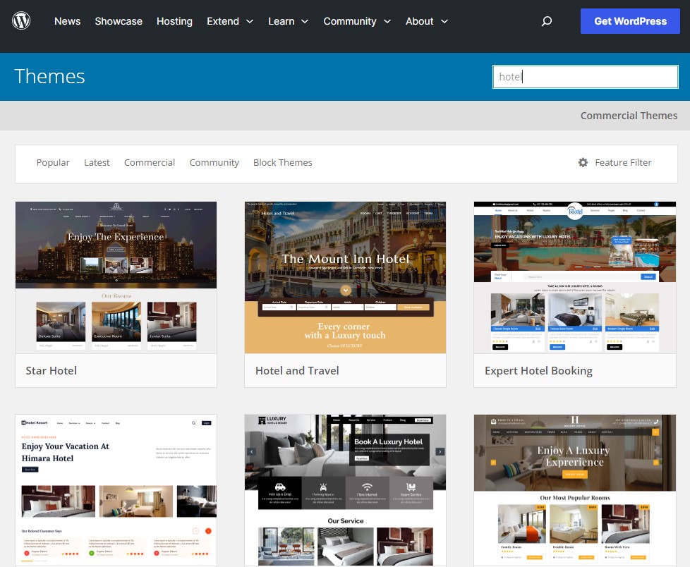 Temas WordPress gratuitos para site de hotel