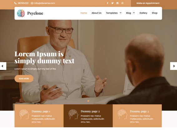 Psyclone Lite By gracethemes Template para site de psicólogo