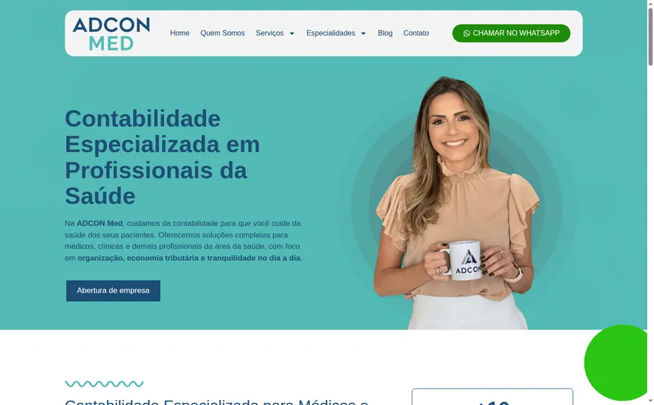 Site da Adconitmed Contabilidade desenvolvido pela VitAgência