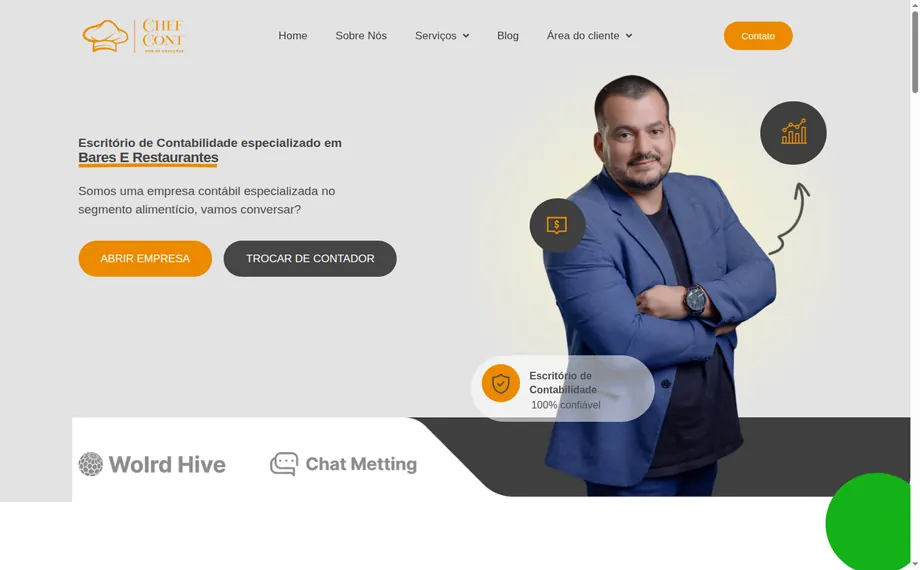 Site da ChefCont desenvolvido pela VitAgência