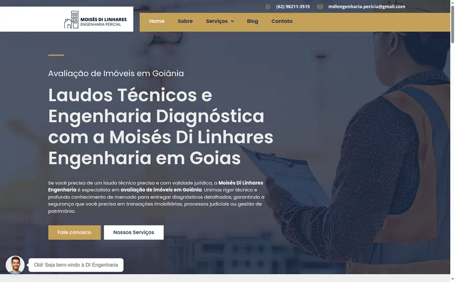 Site da Moisés Di Linhares Engenharia desenvolvido pela VitAgência