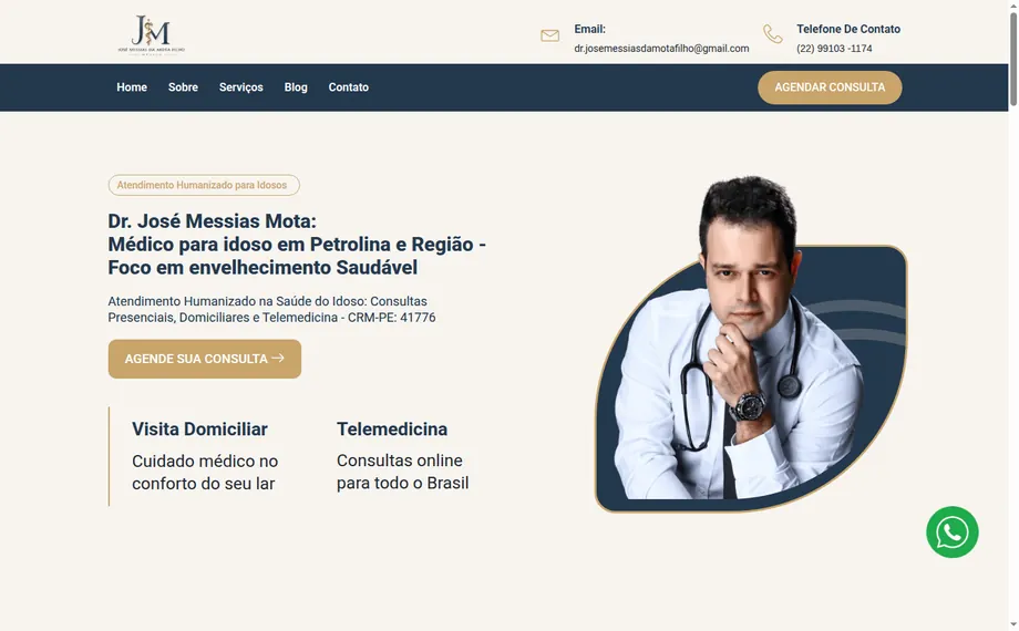 Site do Dr. José Messias Mota desenvolvido pela VitAgência