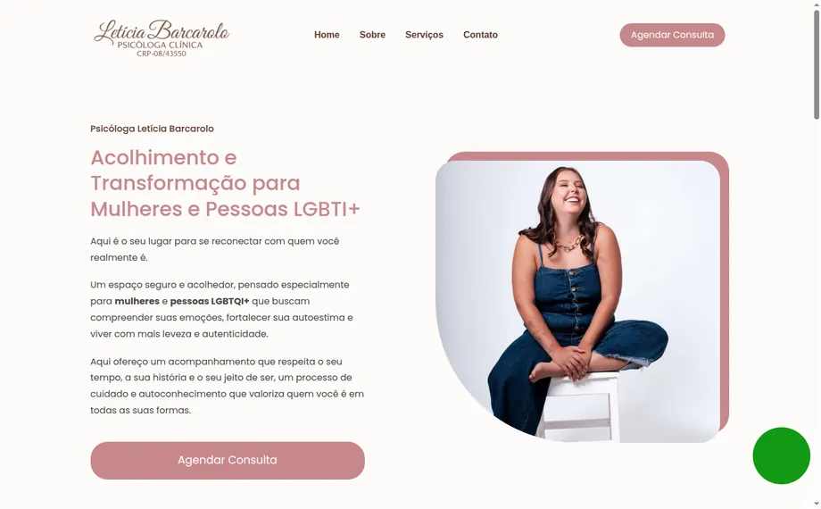 Site da Psicóloga Letícia Barcarolo desenvolvido pela VitAgência