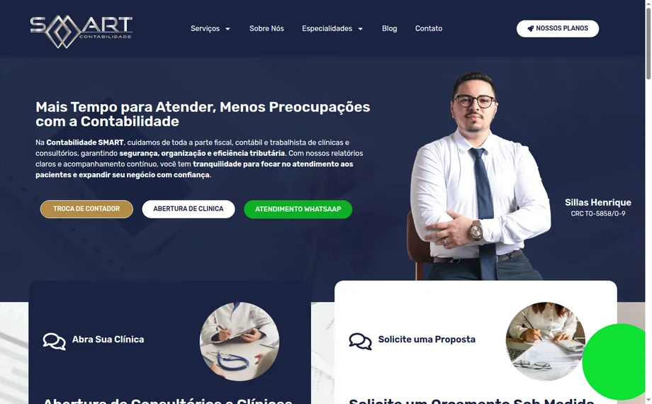 Site da Contabilidade SMART desenvolvido pela VitAgência