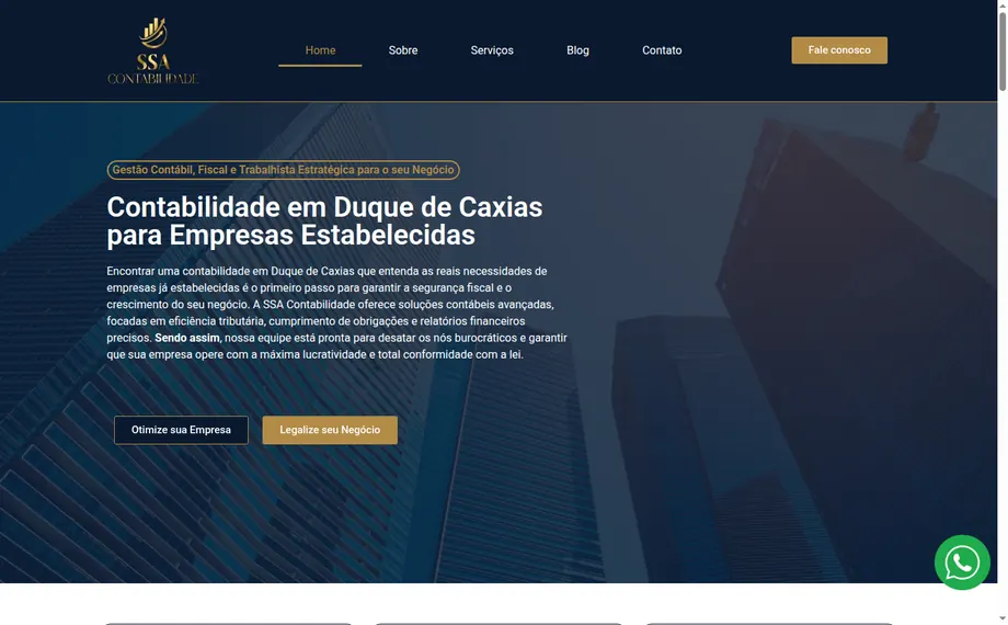 Site da SSA Contabilidade desenvolvido pela VitAgência